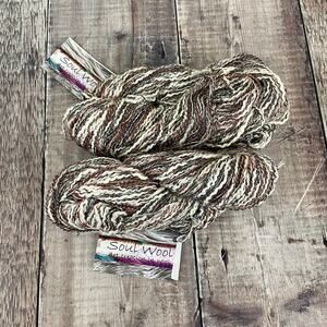 Lot of 2 Skeins Soul Wool Cotton Blend Yarn Negev Art Yarn Spun Dyed in Israel